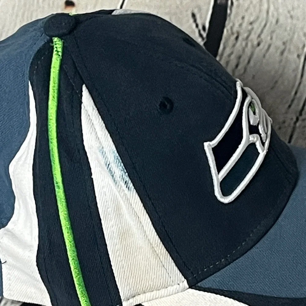Add On Navy and White Women's Cap with Green Accent